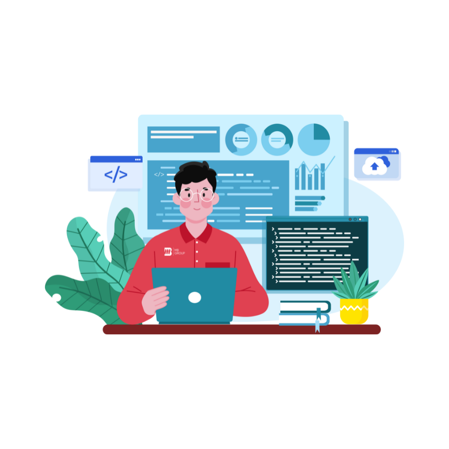 Ilustración de flujos de trabajo y datos