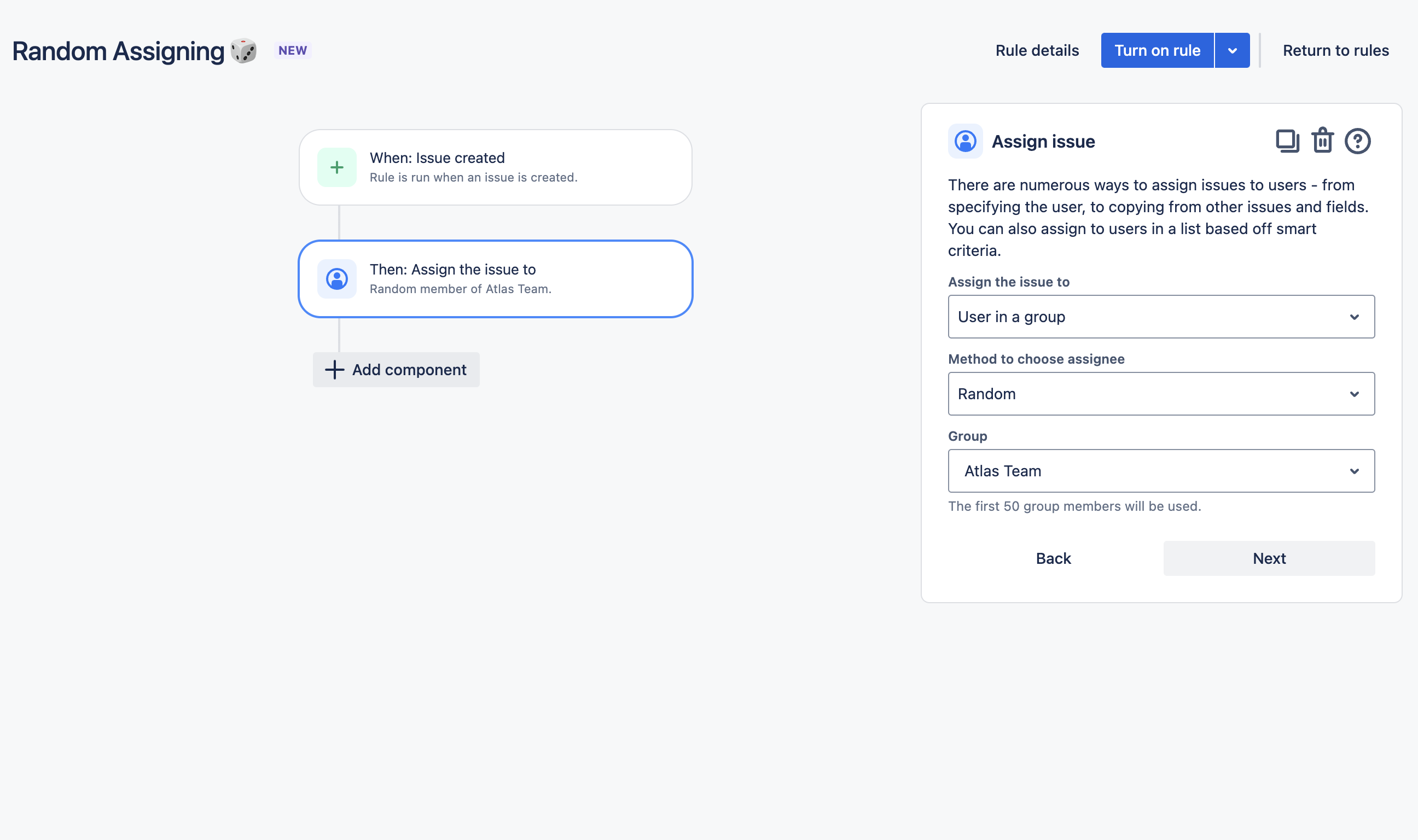 Configuración de Jira para asignaci´ón aleatoria de tareas